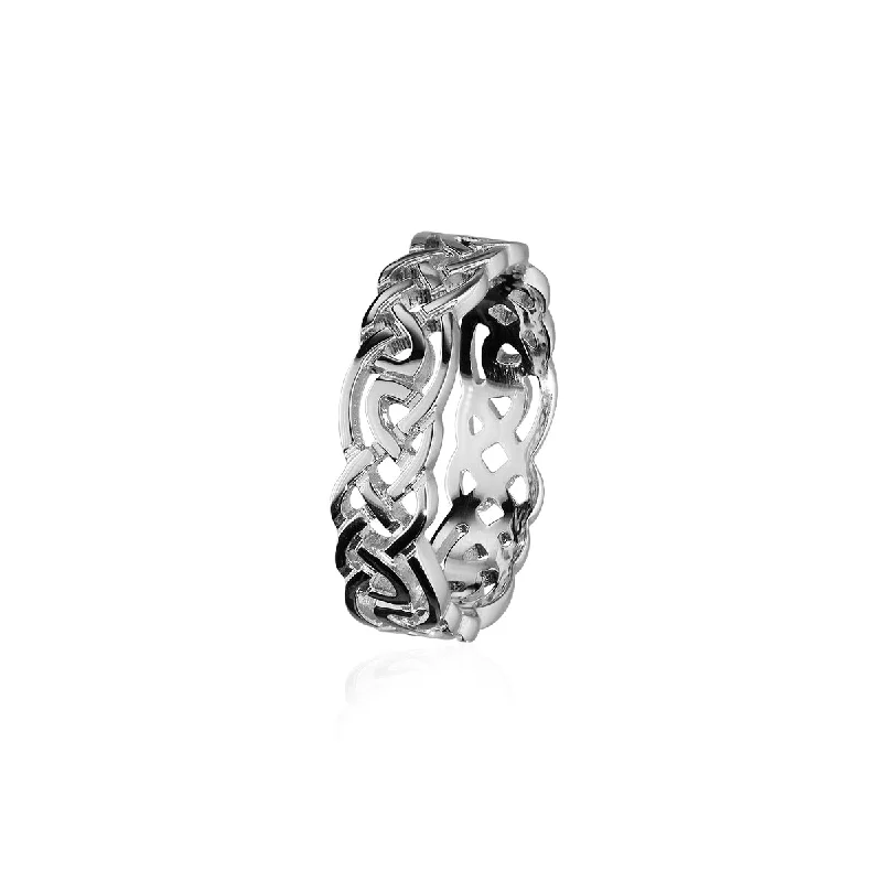 Elegant sapphire rings for luxurious style-Celtic Silver Ring R129