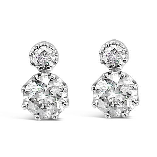 Classic round earrings for timeless style-Round Diamond Earrings