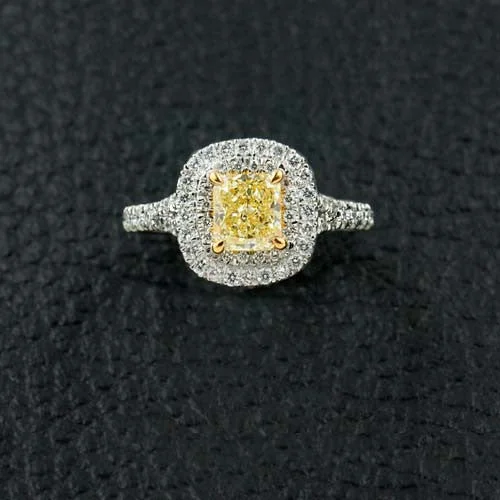 Personalized rings with engraved names-Radiant Yellow Diamond Ring