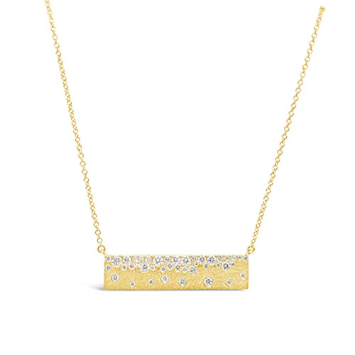 Dainty diamond necklaces for elegant simplicity-Diamond Confetti Bar Necklace