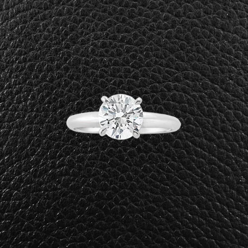 Custom couple rings for matching styles-Diamond Solitaire Engagement Ring