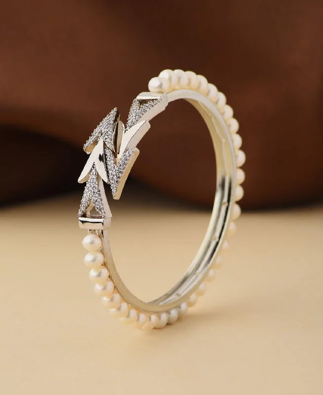 Stackable bangles for a customizable look-Trendy Real Pearl Bangle