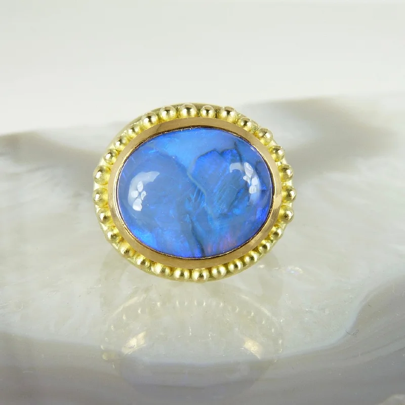 Elegant sapphire and diamond rings for luxury lovers-Black Opal Empress Ring