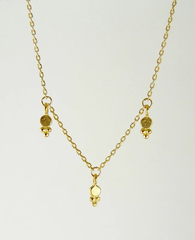 Birthstone pendant necklaces for custom gifts-Araminta Dotted Delicate Granulation Necklace