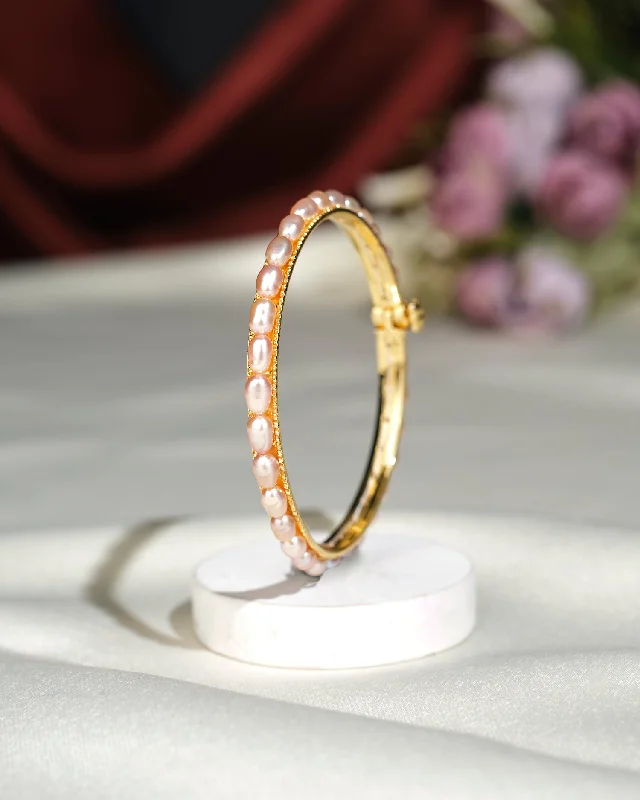 Luxury pearl bangles for sophisticated outfits-Simple Pearl Bangle