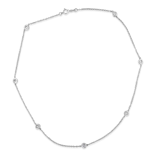 Simple silver necklaces for everyday elegance-Bezel Set Diamonds by the Yard Necklace