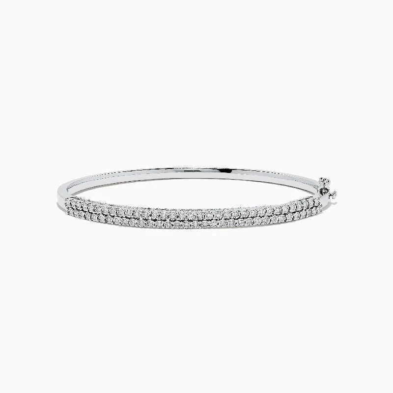 Modern designer bracelets for high-fashion looks-925 Sterling Silver Diamond Bangle