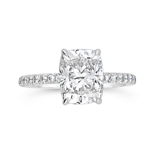 Wedding rings with diamond accents for luxury-Cushion cut Diamond Engagement Ring