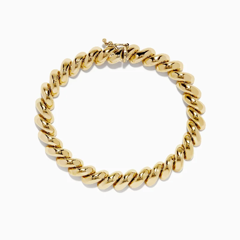 Luxury leather bracelets for an upscale look-14K Yellow Gold San Marco Chain Bracelet 7.5"